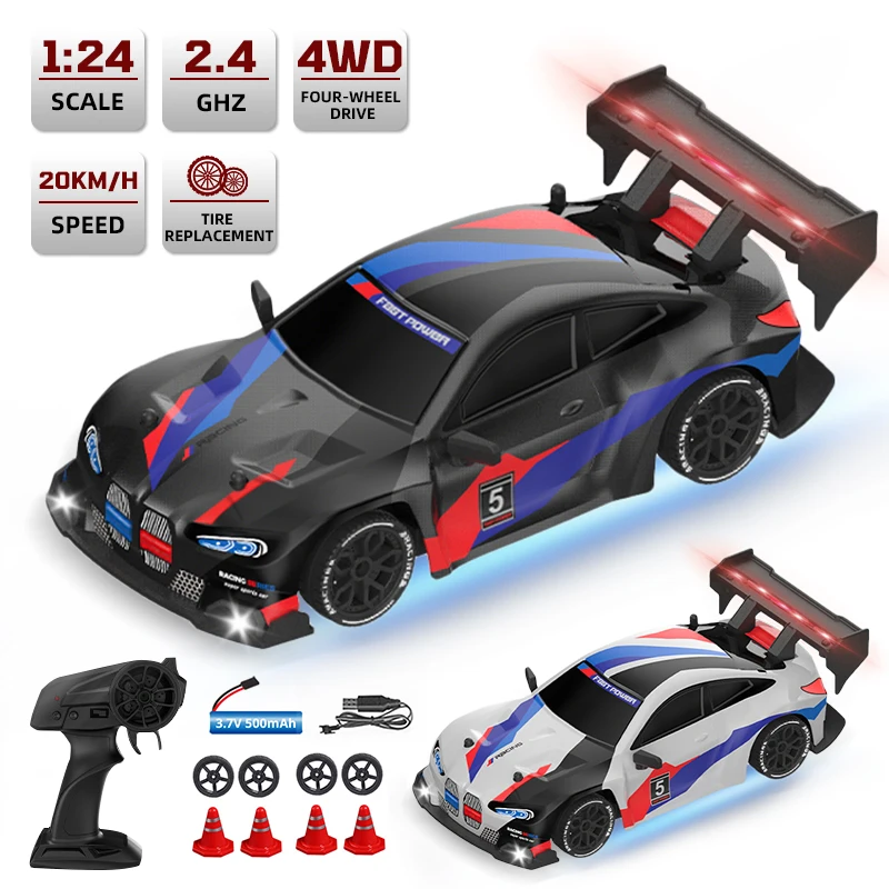 Coche teledirigido 4WD 1/24, coches de Control remoto, Radio 2,4G, carreras de deriva de alta velocidad, camión de alta velocidad, vehículo RTR, juguete para regalo para niños - imagen 2