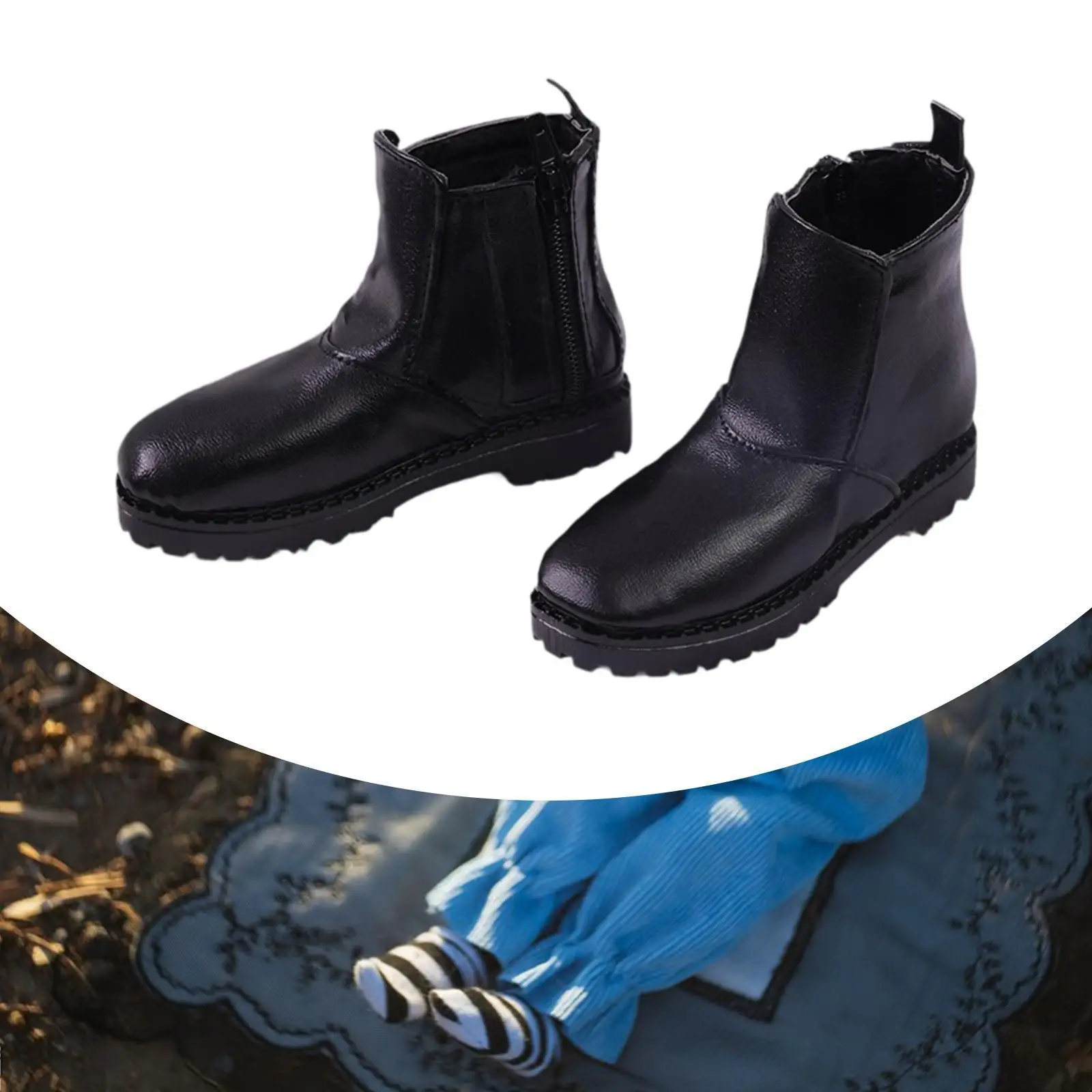 1:3 Low Heeled Shoes DIY Doll Ankle Boot for 24'' inch Male Action Figures