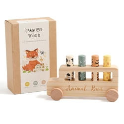 Autobús de madera sensorial educativo para bebés