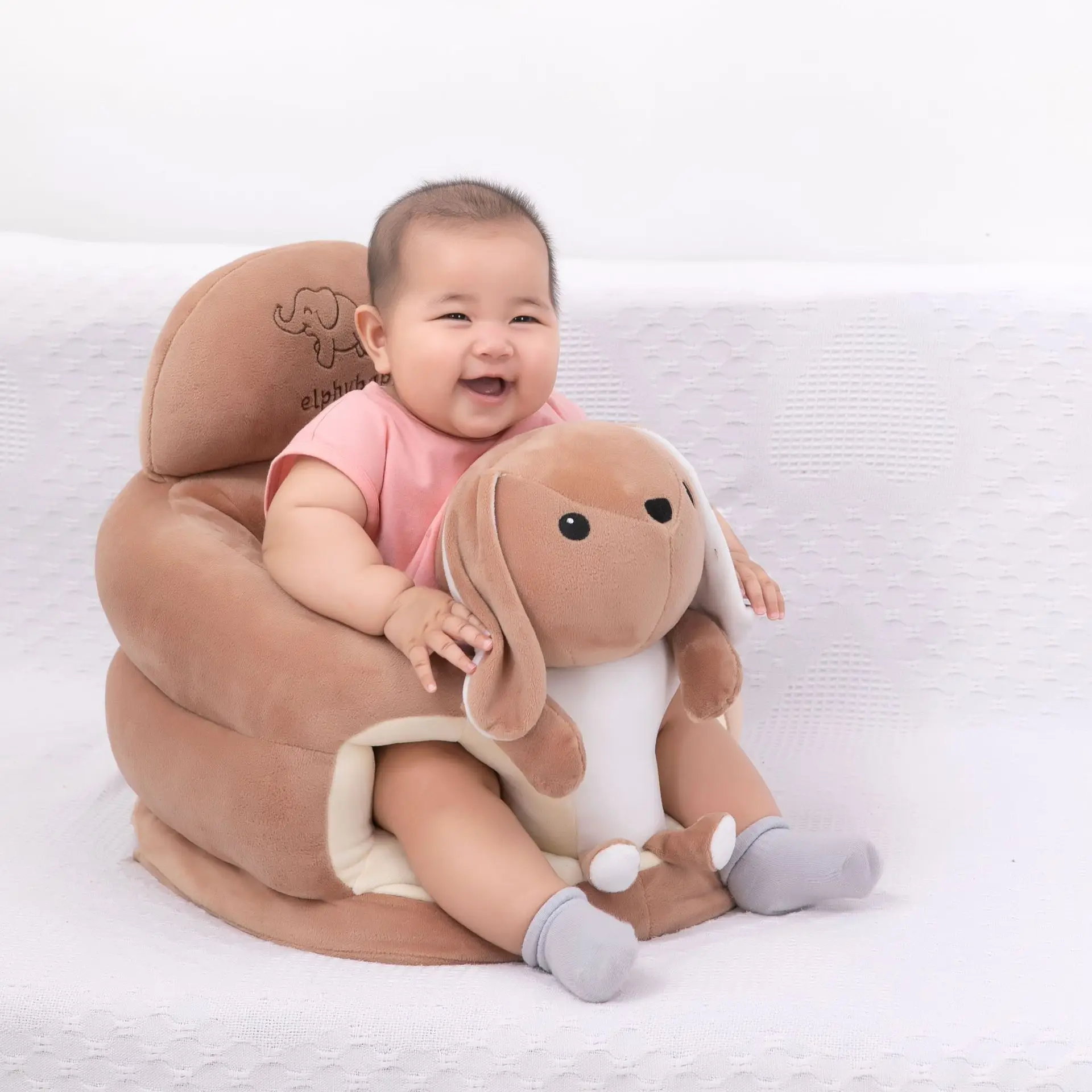 Asiento de felpa anticaída para bebé, tabla de equilibrio, dibujos animados, aprendizaje para sentarse en el sofá, silla con respaldo para practicar postura sentada - imagen 4