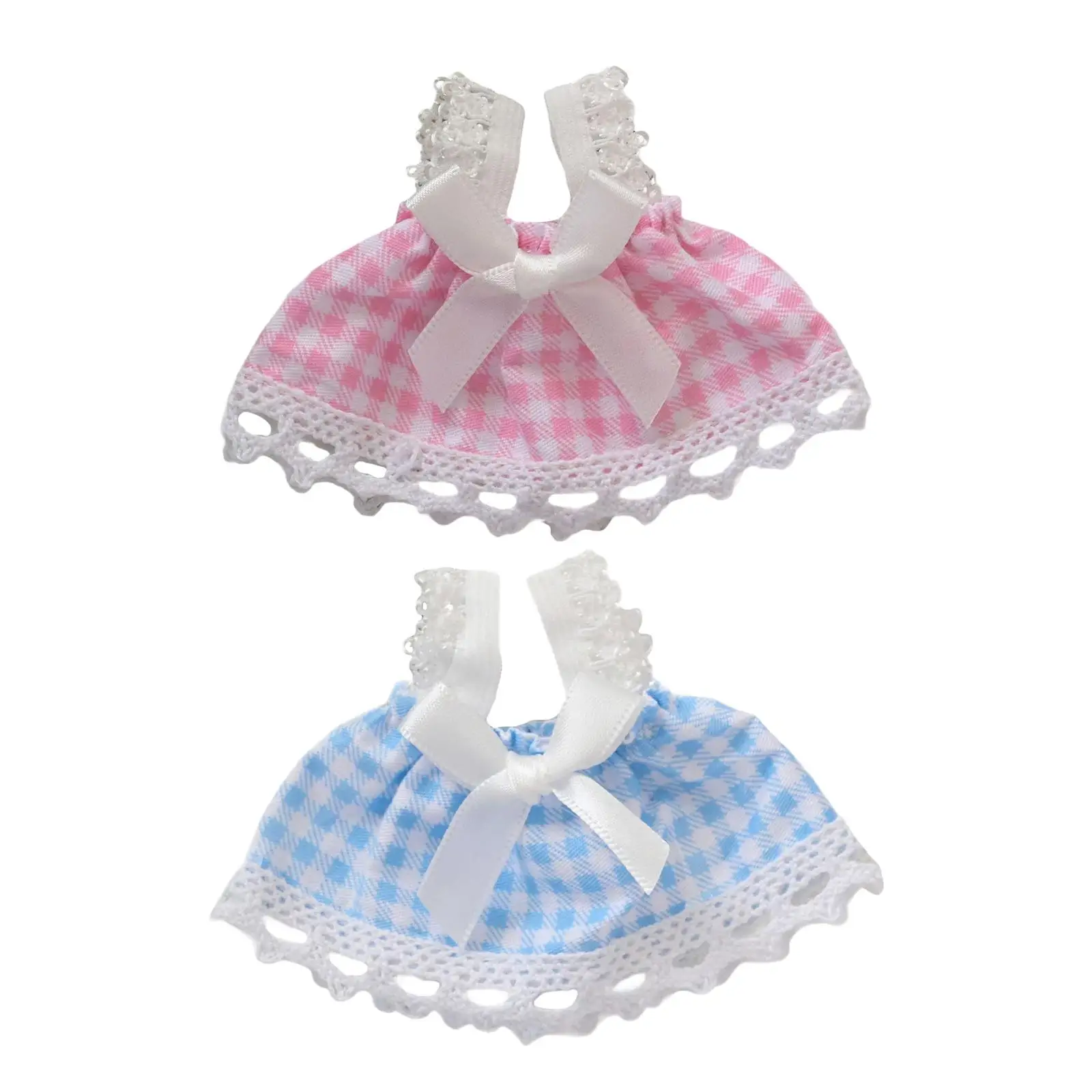 Plush Doll Strap Dress Hands on for 6.69inch Doll for Kids Birthday Gift DIY Accessories Cute Imagination Doll Clothes Costumes