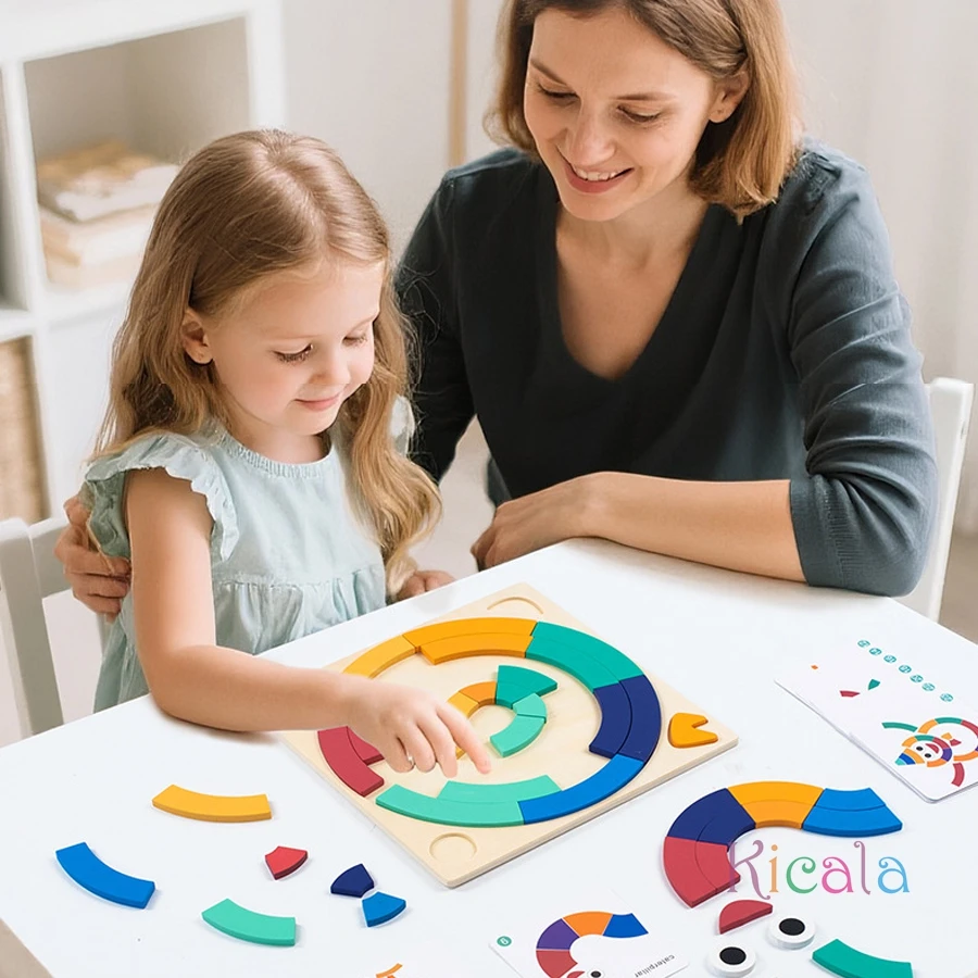 Rompecabezas 3D DIY, bloques de arcoíris, rompecabezas creativo para niños, juguete educativo de madera, variedad divertida para bebés, juguete educativo a juego - imagen 4