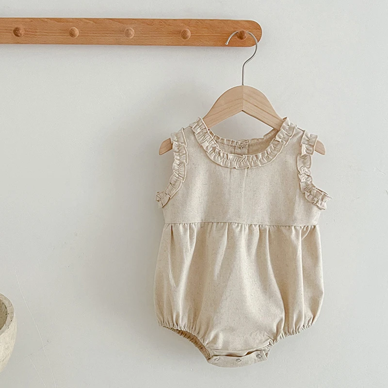 Milangel-vestidos de Hermanas para bebés, monos de verano para niñas, Body de cuello redondo sólido, traje para niños pequeños, 2024