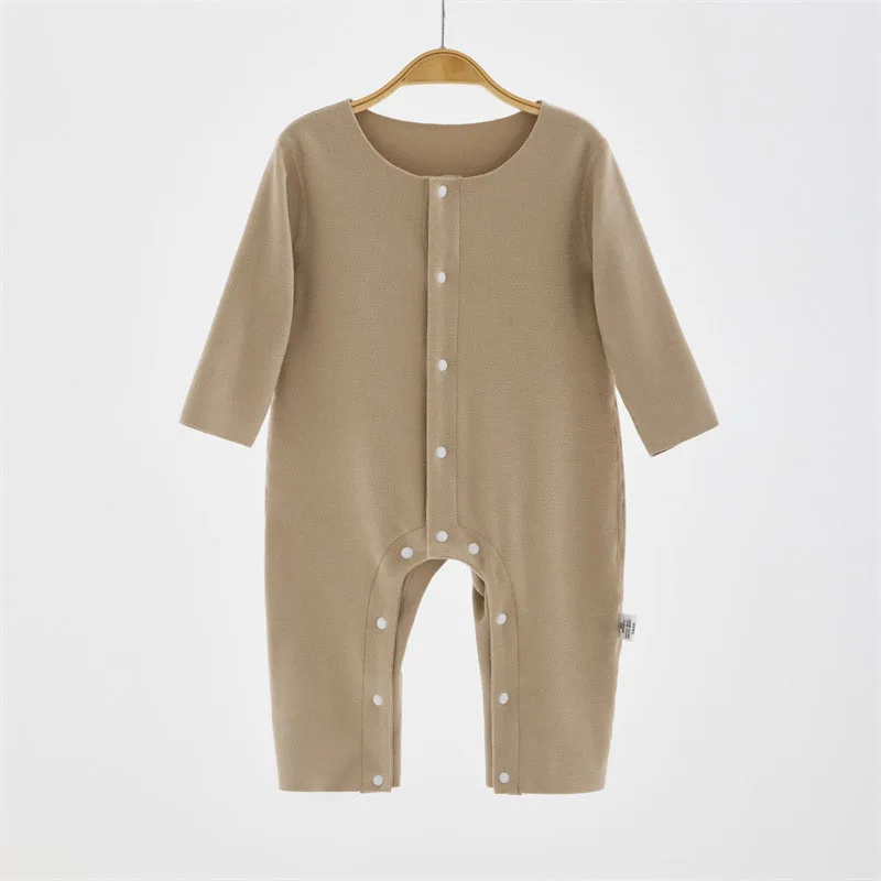 MILANCEL, nuevos peleles de primavera para bebés de 0 a 3 años, mono fino de Color sólido para niñas, pijamas coloridos de cuello redondo - imagen 3