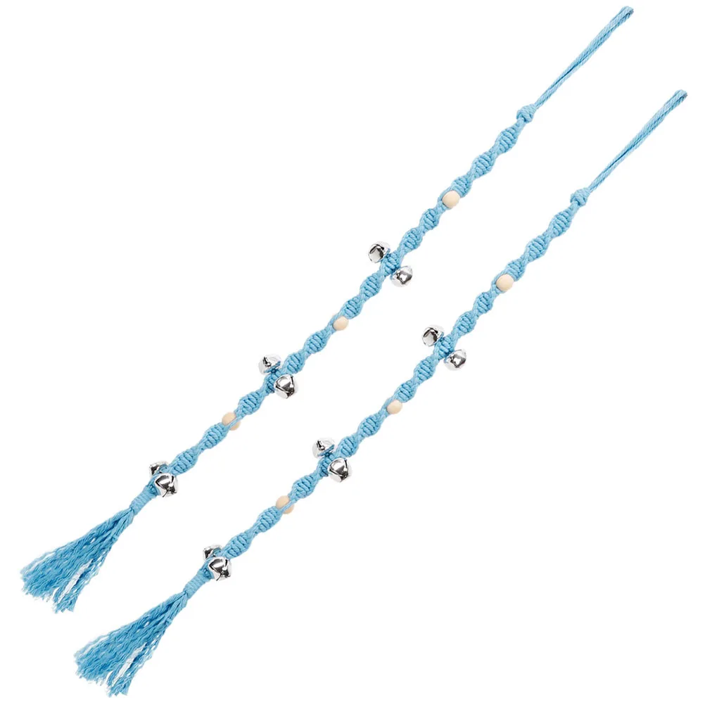 Campanas de entrenamiento para perros, 2 uds., para perilla de puerta, cuerda de algodón colgante, orinal para entrenamiento de cachorros, esencial para mascotas, alerta al aire libre, campanas para perros