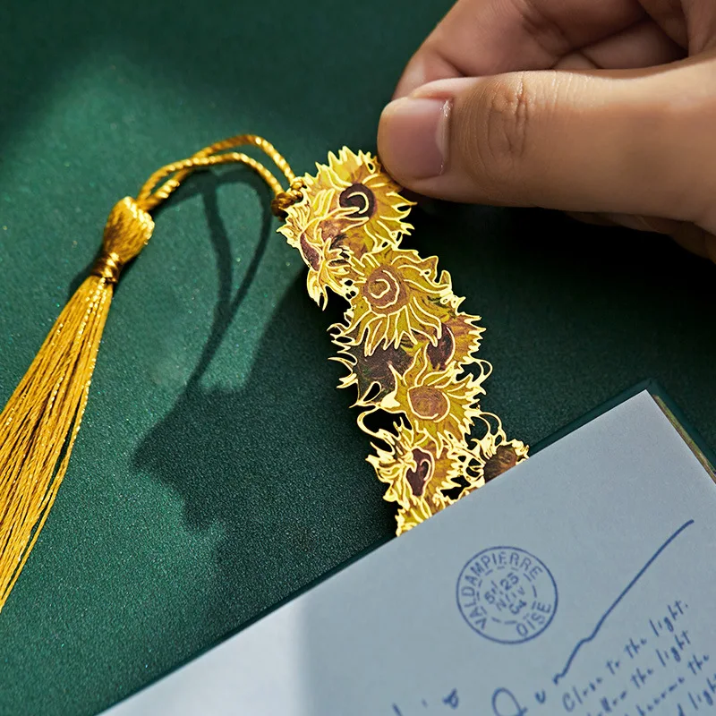 Marcapáginas de metal con pintura al óleo – Regalo graduación niños - imagen 3