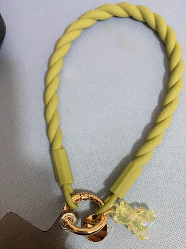 1 Uds. Correa luminosa para teléfono con oso, cordón con bonito colgante de silicona, correa elegante, cordones deportivos largos para teléfono móvil iPhone 14 - imagen 5