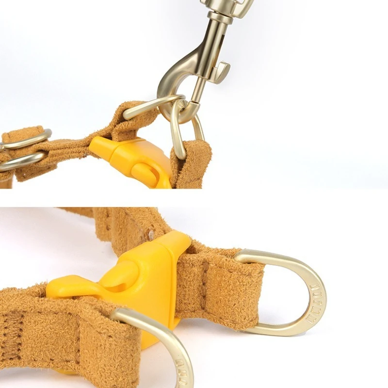 Conjunto de correa de arnés para perro de gamuza de primera moda, correa ajustable para el pecho para mascotas, accesorios de moda suaves y duraderos para cachorros y gatitos - imagen 5