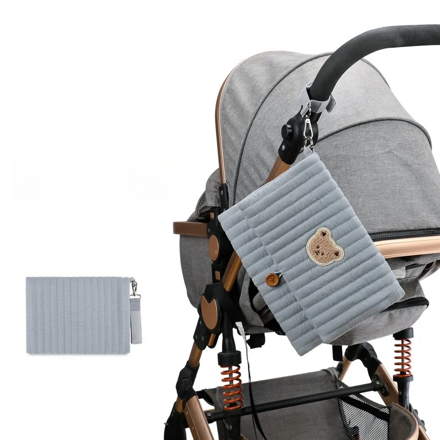 Bolsa plegable para almacenamiento de pañales de viaje para bebés y madres, bolsa organizadora compartida colgante, bolsa de almacenamiento con múltiples compartimentos - imagen 5