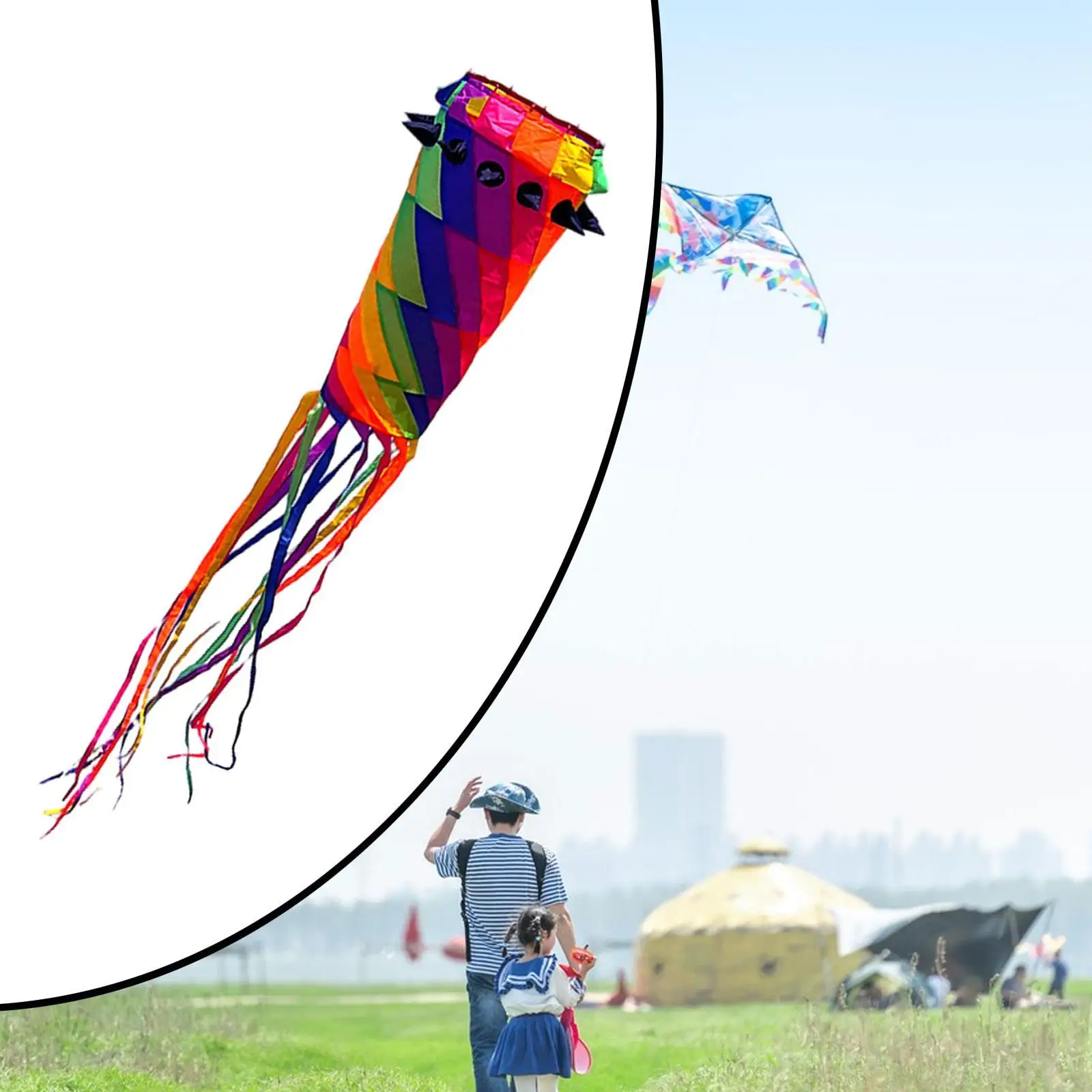 Popular Rotating Tube Kite Lightweight Long Tail Kite for Sea Beach Sports