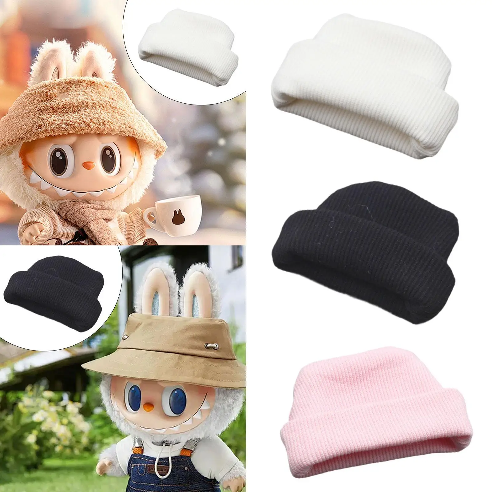 Dolls Hat Handmade Beanie Costume Accs Miniature Cap for 6.7inch Dolls Girl Dolls Boy Dolls New Year Gifts Halloween Gifts