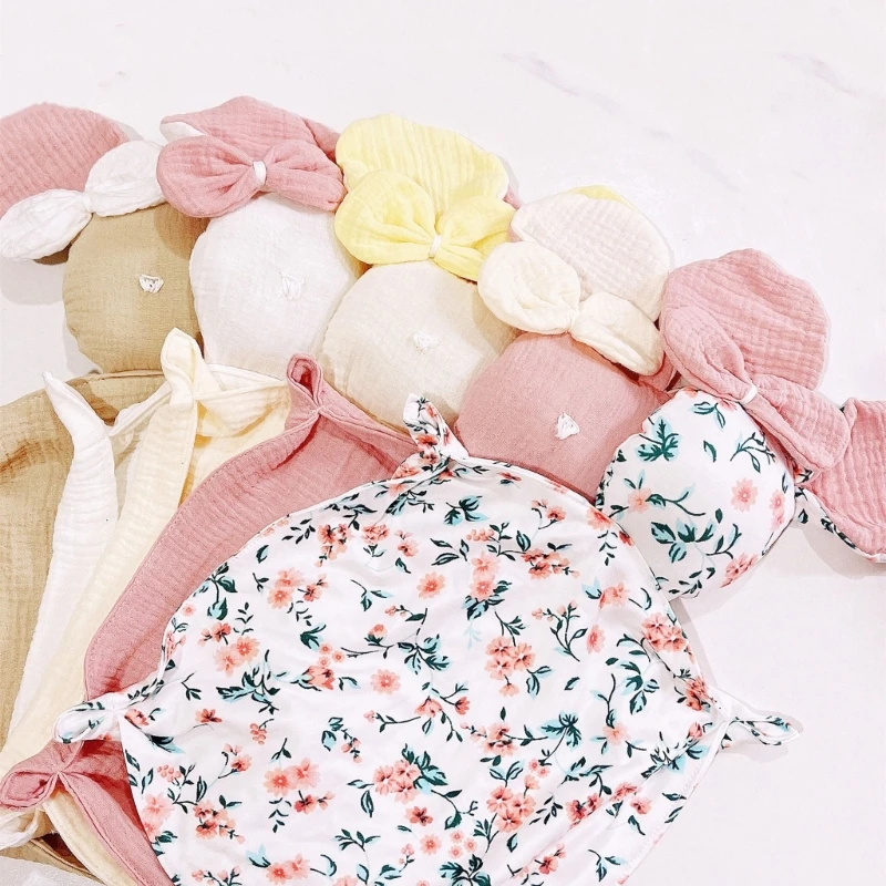 Toalla de muselina de algodón para bebé, bonito muñeco de ratón de peluche, toalla de apaciguar para dormir, manta para la cara, nuevo diseño - imagen 2