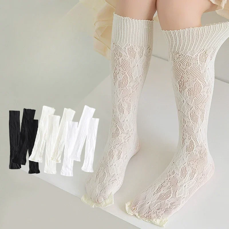 Calcetines escolares de verano con encaje floral transpirable - imagen 2
