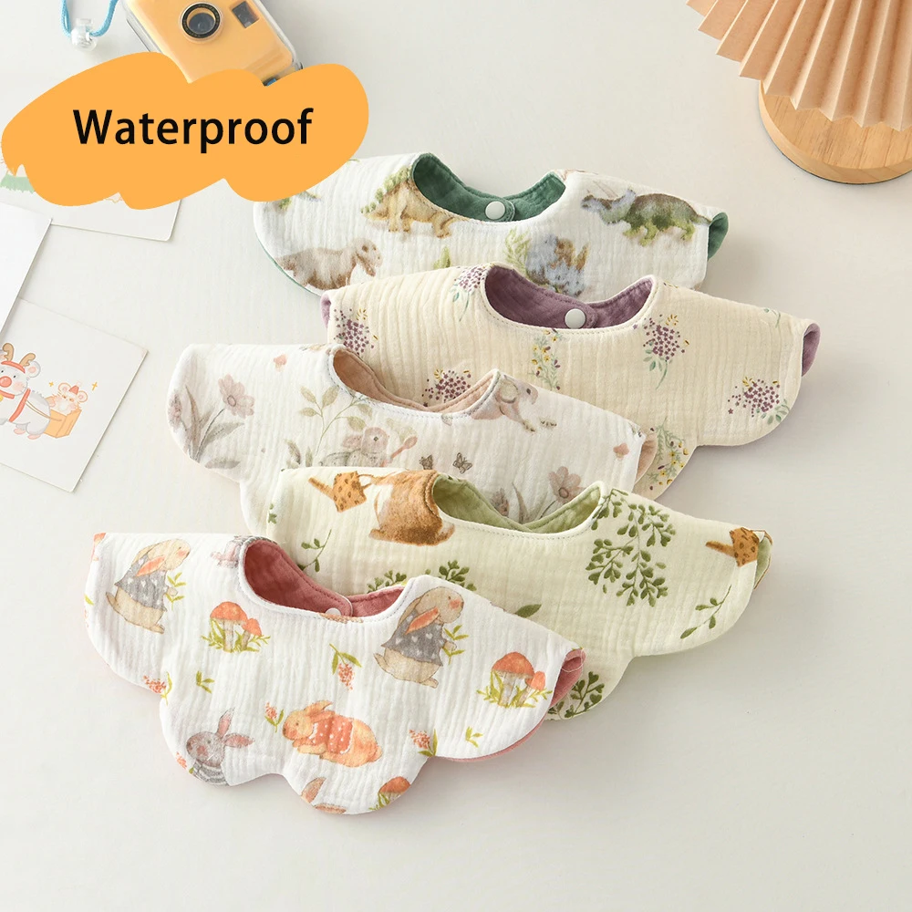 Babero suave impermeable de dos caras para alimentación de bebé, babero para babero, toalla de Saliva de pétalo para bebés, paño bonito para eructar, Baberos para niños pequeños - imagen 3