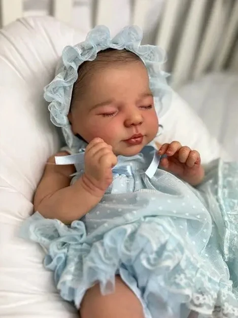 NPK-Kit de muñeco realista sin pintar, 19 pulgadas, Valentina, piezas de muñeca bebé durmiente con cuerpo de tela, Color fresco, tacto suave - imagen 2