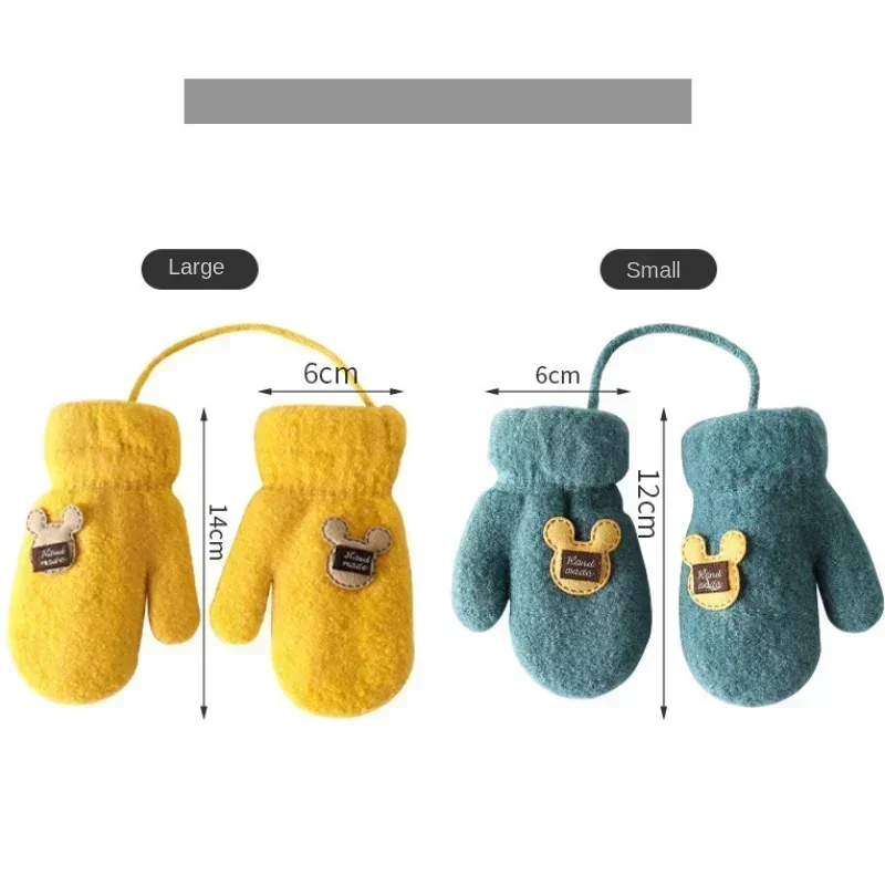 Manoplas para bebés de 1 a 6 años, guantes de invierno para niños recién nacidos, guantes gruesos de felpa de Mohair para niños y niñas - imagen 5