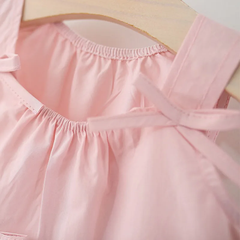 Vestido verano algodón con lazo para niña - Perfecto para fiestas y cumpleaños - imagen 4