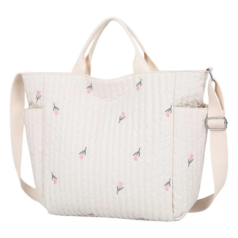 Bolsa maternidad multiusos M76C con múltiples bolsillos para artículos bebé, bolso hombro para madre para compras y