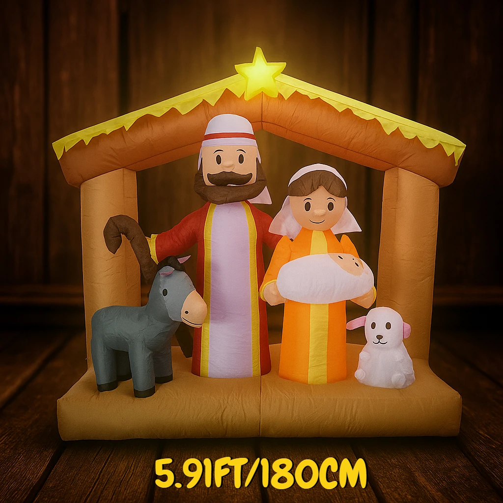 Burro inflable navideño – Decoración navideña para casa