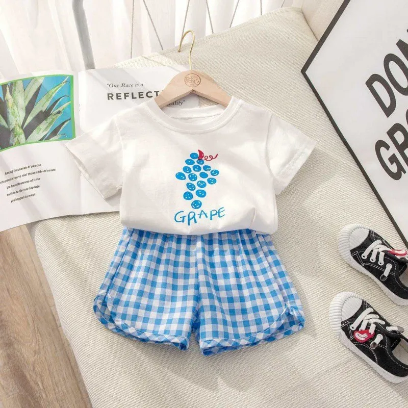 Conjunto estampado frutal de algodón para niña - imagen 3