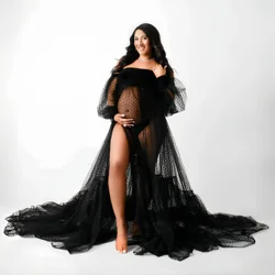Vestido largo de tul verano para sesión fotos embarazo maternidad