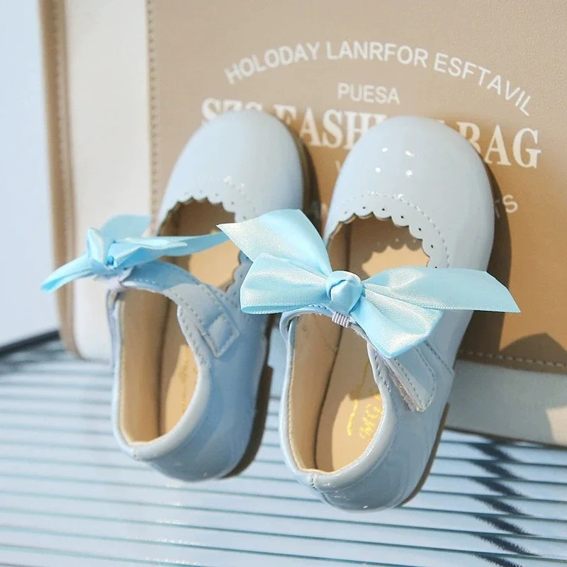 Zapatos de bebé niña primeros caminantes de cuero – arco princesa - imagen 5
