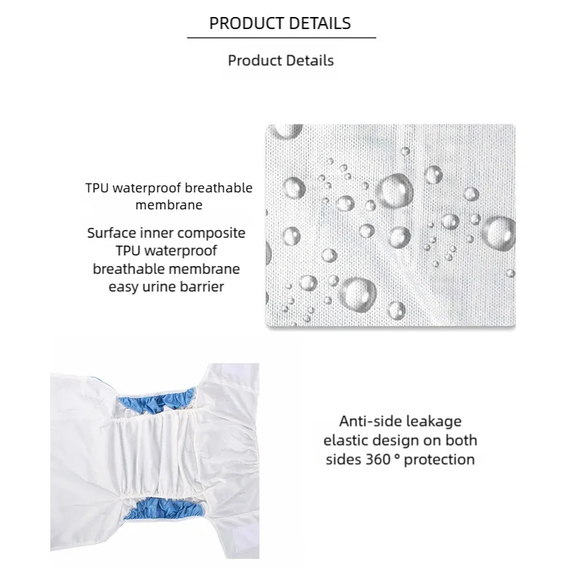 Pañales de tela reutilizables y lavables para adultos: forro de seda helada y ante suave, almohadillas absorbentes con cierre de velcro, diseño de gancho y bucle - imagen 4