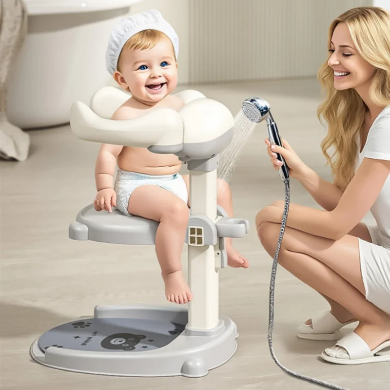 Bañera antideslizante con soporte para bebé ajustable - imagen 4