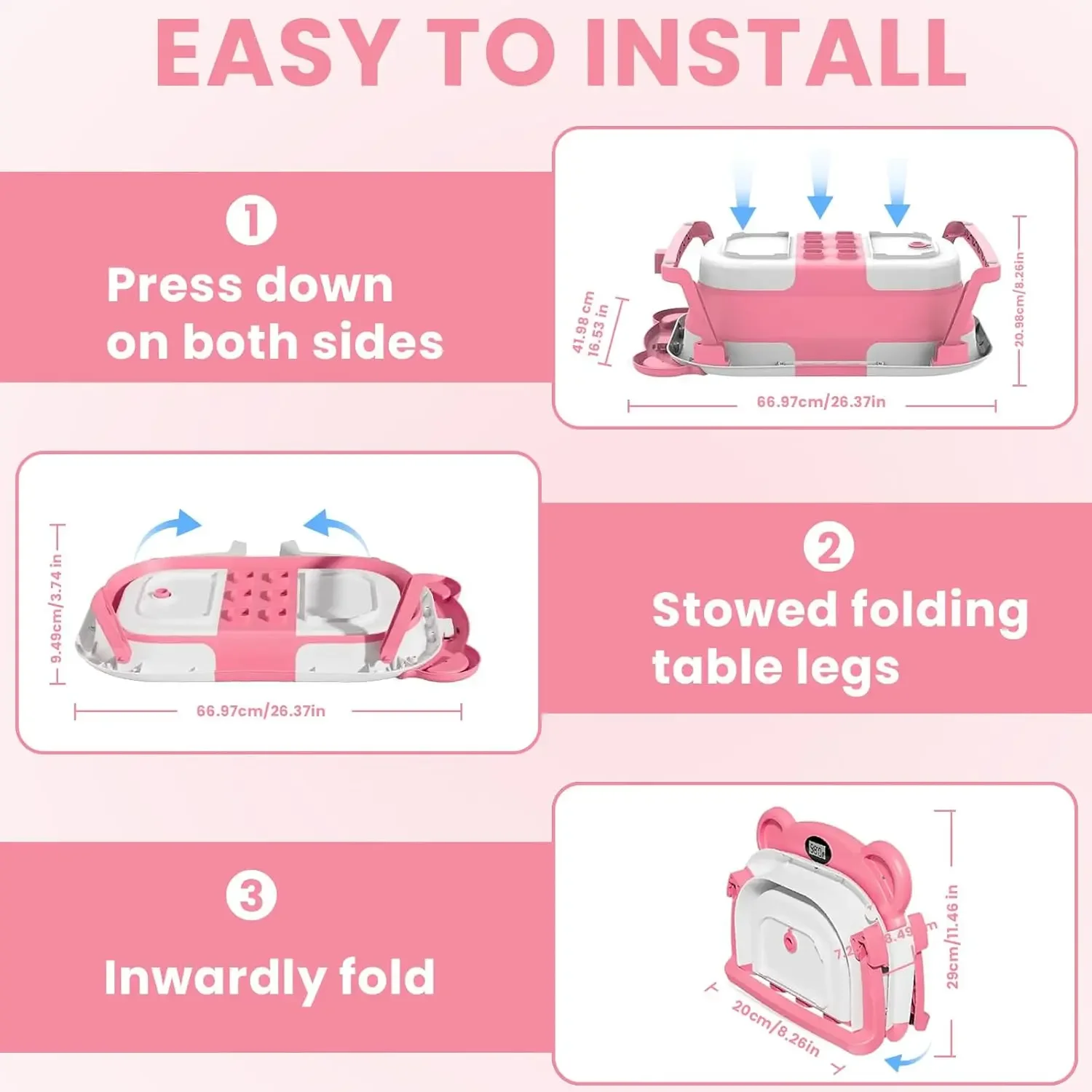 UBRAVOO Bañera para bebé recién nacido con monitoreo de temperatura en tiempo real, baño plegable para niños pequeños con cojín suave, portátil - imagen 4