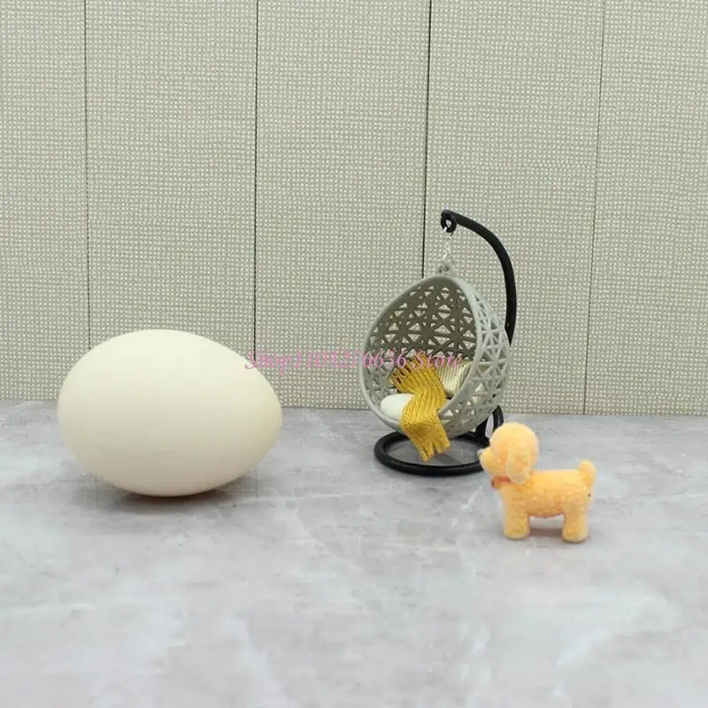 R6FD Casa muñecas Modelo Colgante Silla Cesta Casas muñecas en Miniatura Chaise Colgante para proyectos y - imagen 3