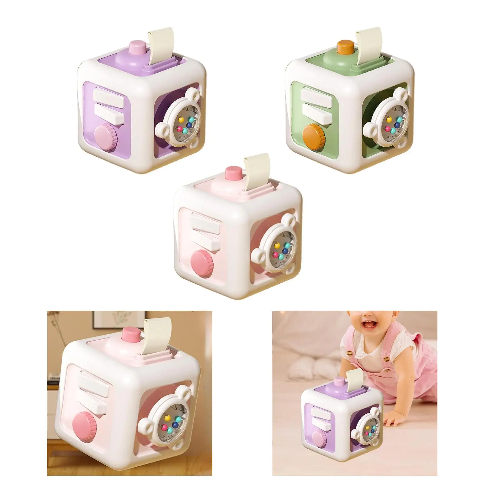 Busy Cube Travel Developmental Early Education Activity Cube Sensory Toys for Toddlers for Toddlers Boys Girls Kids 1-3 Infant