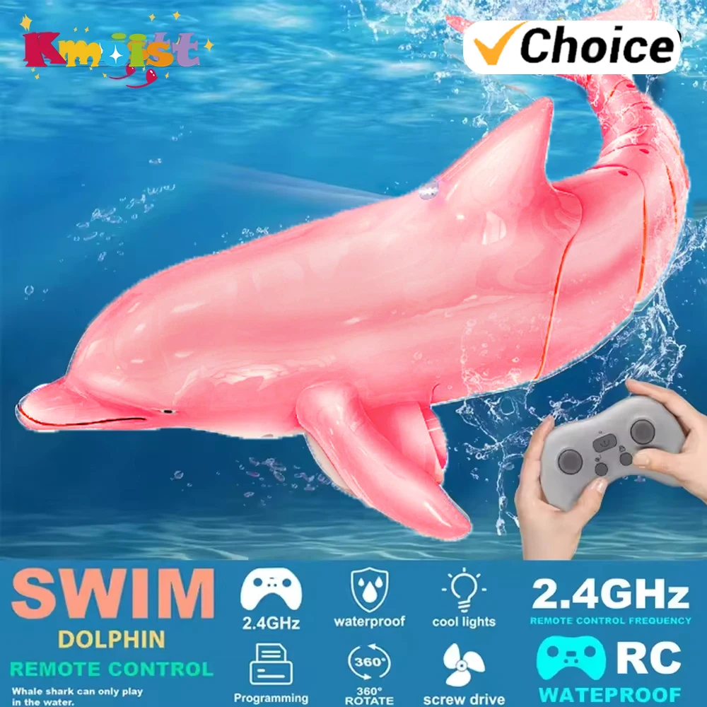 Juguete pez delfín RC 2.4G con luces – regalo de Navidad para piscina