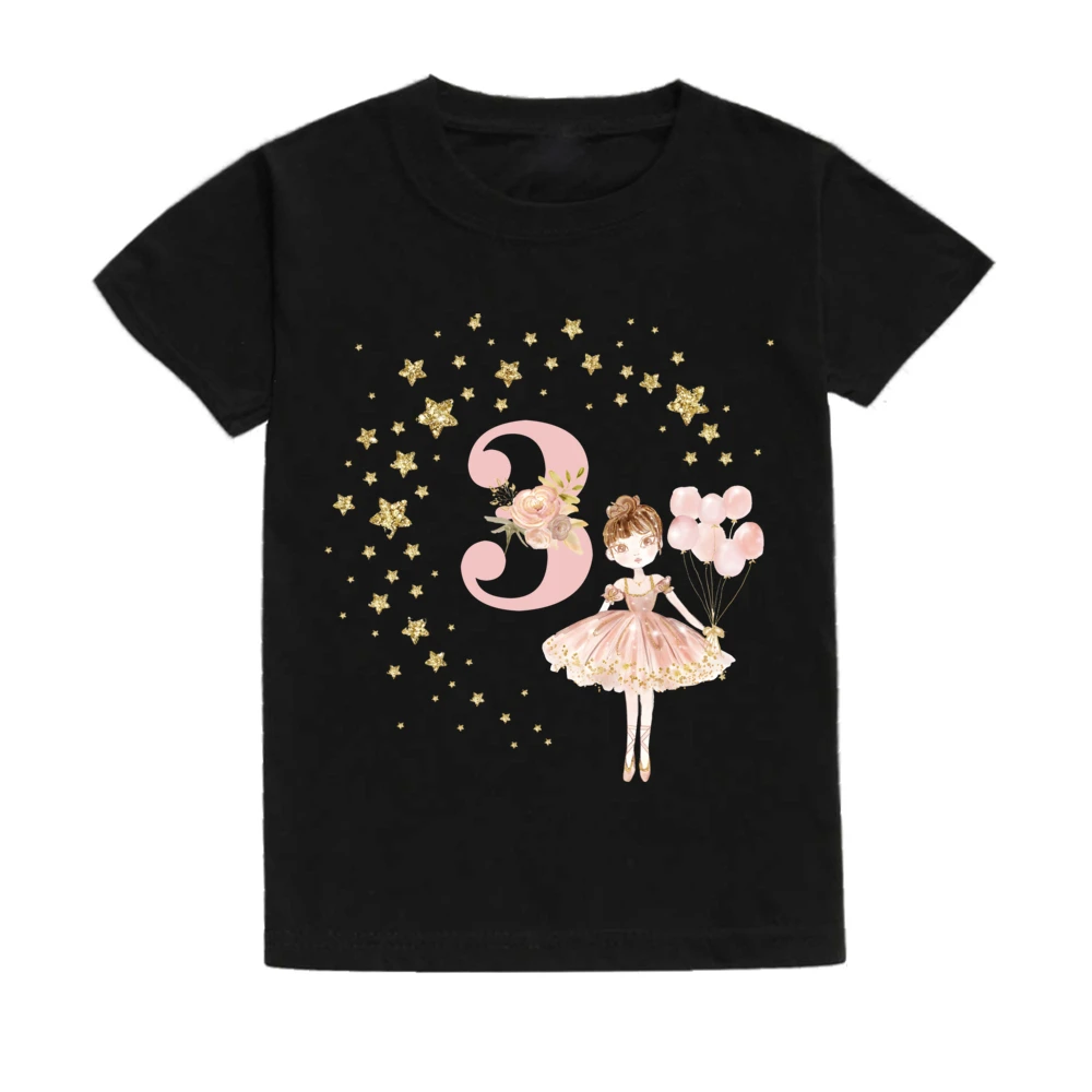 Ballerina Birthday Shirt Girls Ballet Short Sleeve T-Shirt Ballet Birthday Shirts Dancer Gift Ballerina Party Outfit - imagen 5