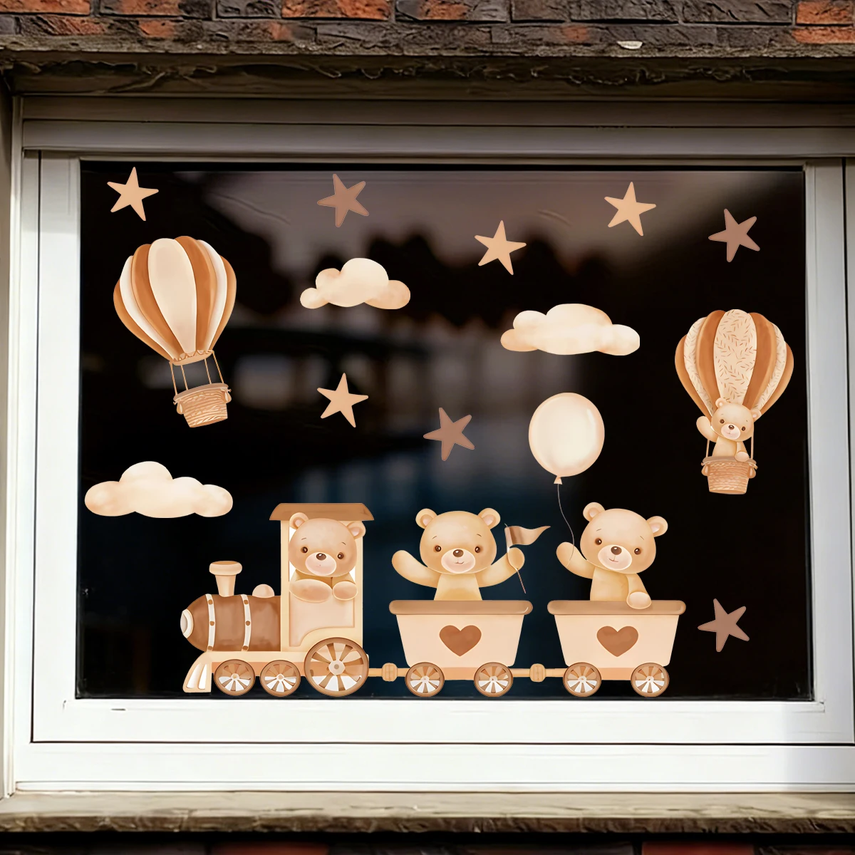 Adhesivos de Pared Infantiles Tren Ositos Globo – Vinilo Removible - imagen 4