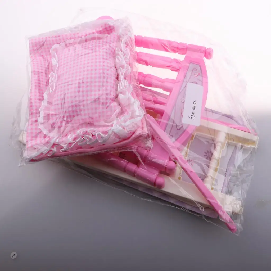  Crib Bed Model Simulation Furniture Model for inch Doll Kids Pretend Play Toy