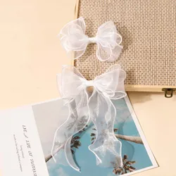 Pinzas de pelo con lazo brillante para niñas – Sujeción cómoda