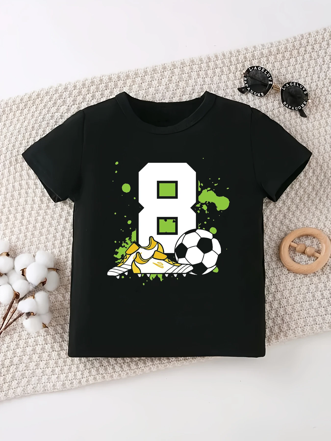 Camiseta con estampado de fútbol para niño, camiseta con tema de fútbol para niño, el mejor regalo de cumpleaños, ropa Kawaii para niño, 7/8, 9 - imagen 4