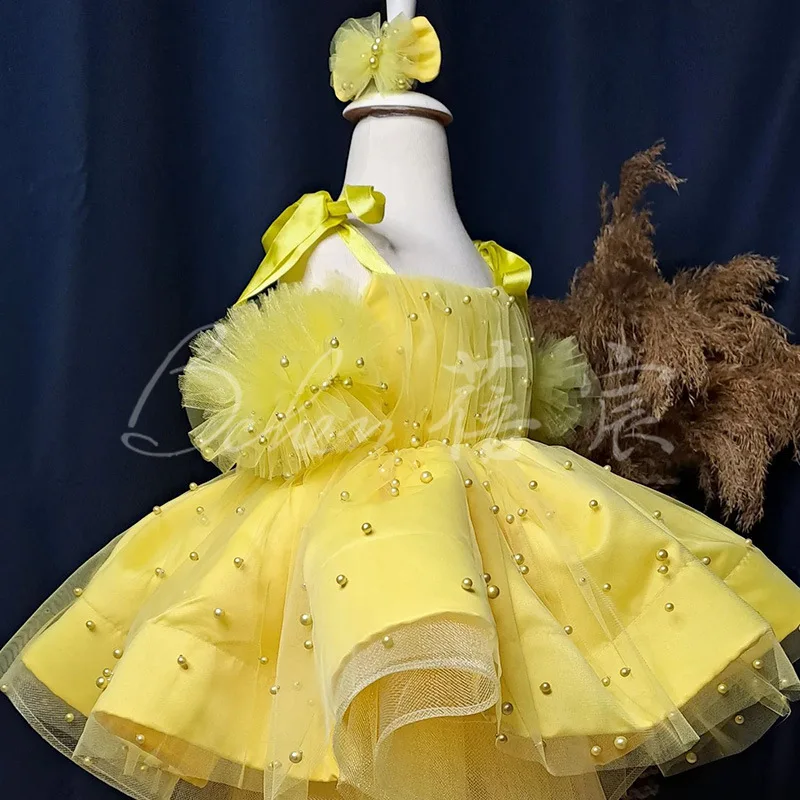 Vestido de cumpleaños para niñas pequeñas, vestidos de tutú con volantes de tul con corazón brillante, sesión de fotos para fiesta de té, 4-10T - imagen 2