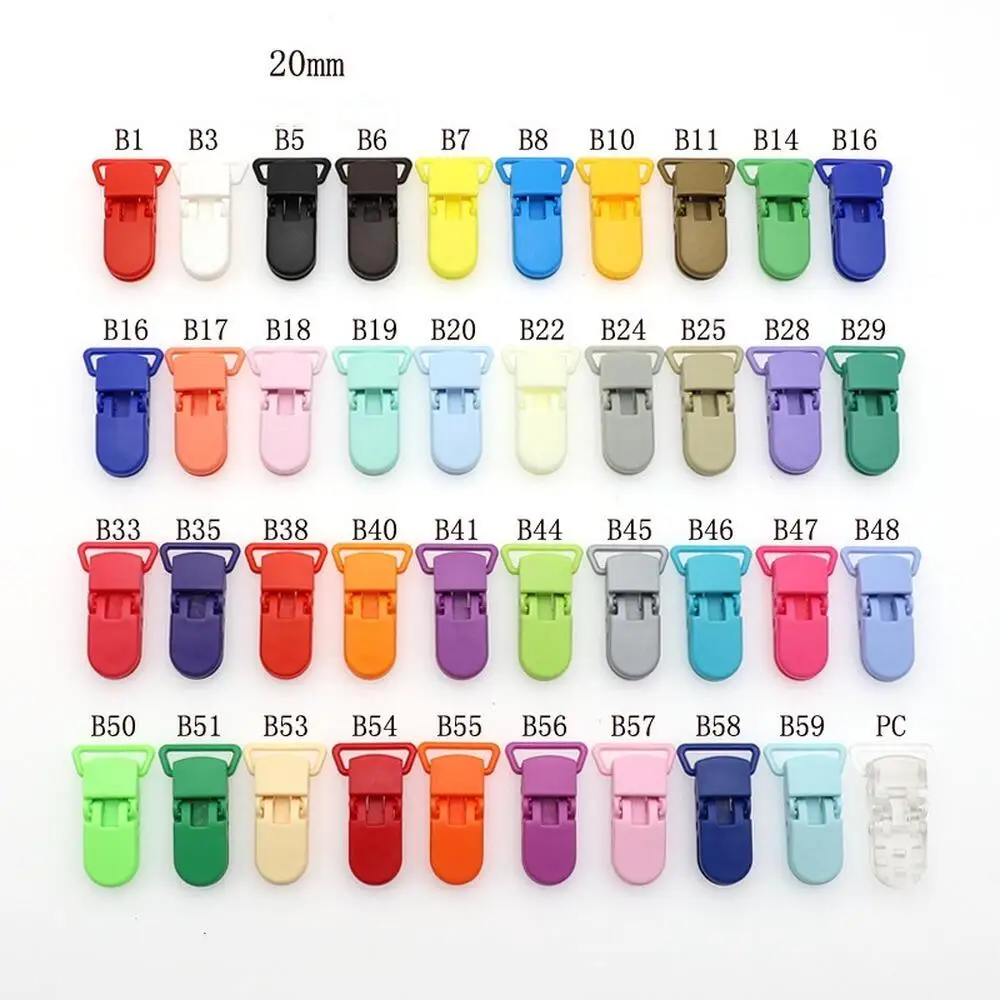 10 Uds. Clips para chupete de bebé, Clips para chupete de plástico sólido, soporte para chupete infantil, soporte para pezones, abrazadera multicolor, juguete - imagen 2