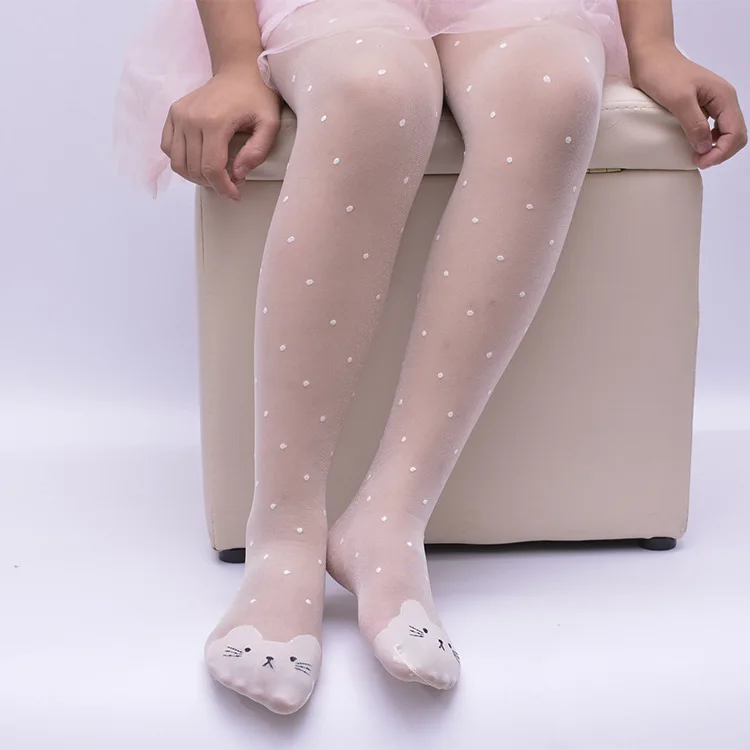 Medias de seda con gatos estampados para niña - imagen 3