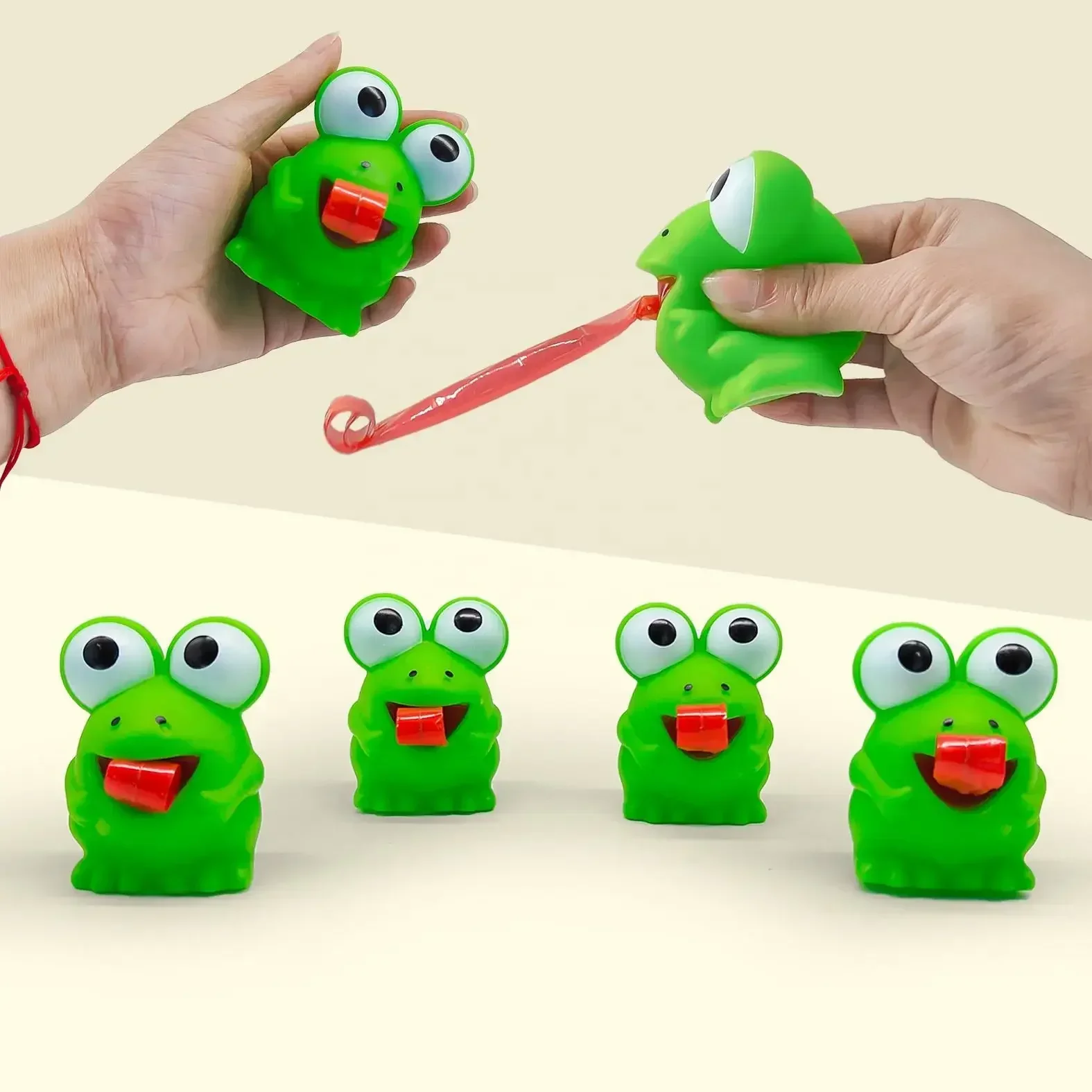 Juguete antiestrés de rana y dinosaurio con lengua adhesiva - imagen 5