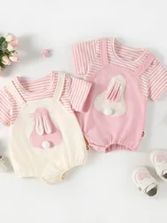 Body bebé niña rayas conejito estilo coreano verano 2026