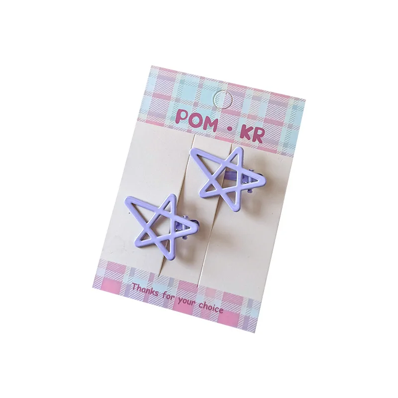Clips de pelo estrella para niña color caramelo – Estilo coreano lateral