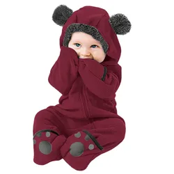 Body de lana con capucha para bebé – abrigo otoño-invierno