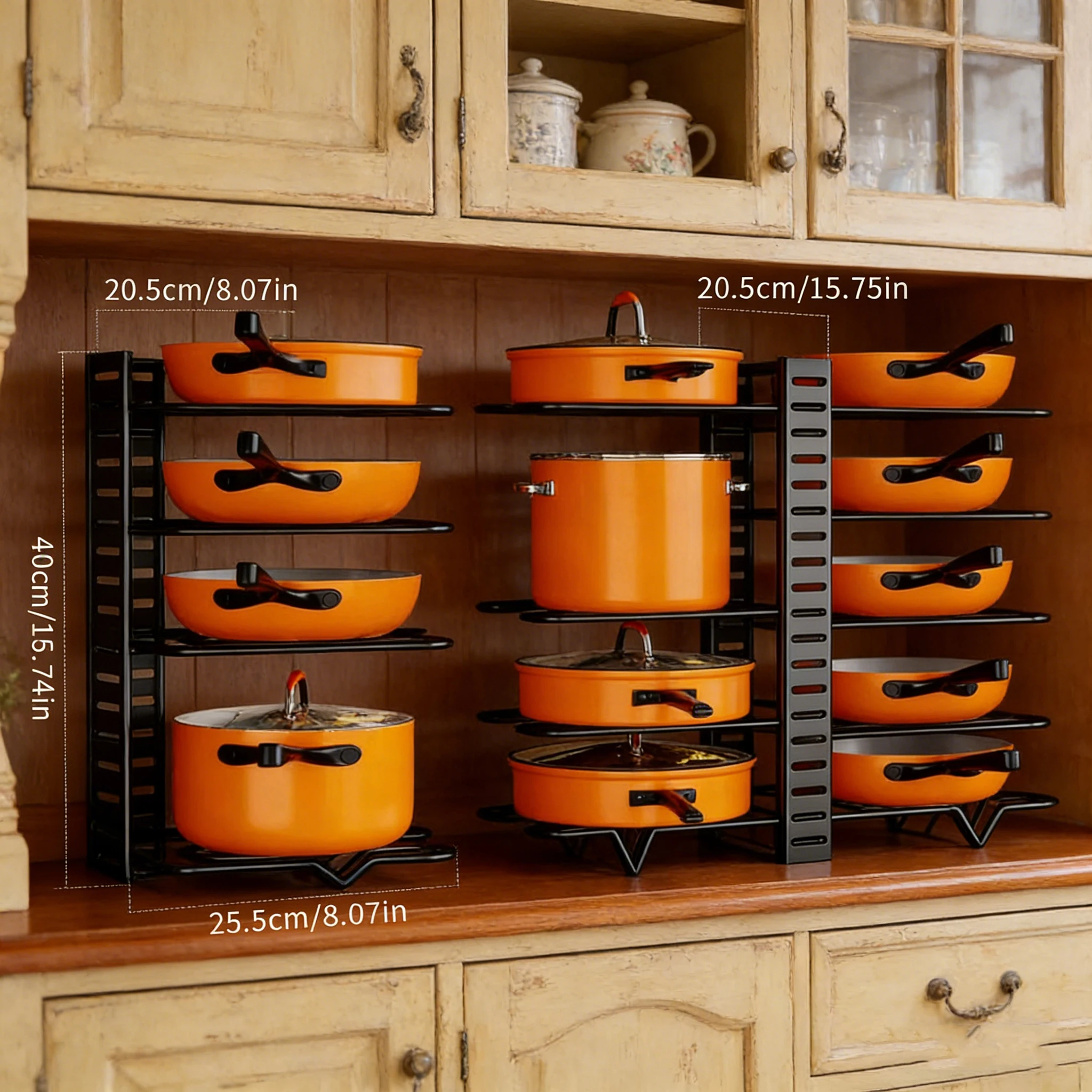 Organizador de biberones plegable de hierro forjado para cocina - imagen 3
