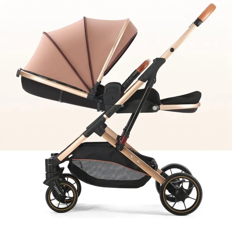 Cochecito ligero plegable de paisaje alto puede sentarse y acostarse