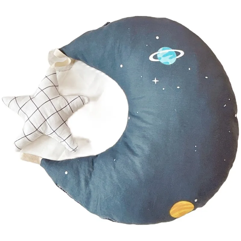 Almohadas con forma de bebé de dibujos animados INS para niño y niña, almohadas de algodón suave con protección para el cuello para recién nacidos, almohada de lactancia multifuncional - imagen 5