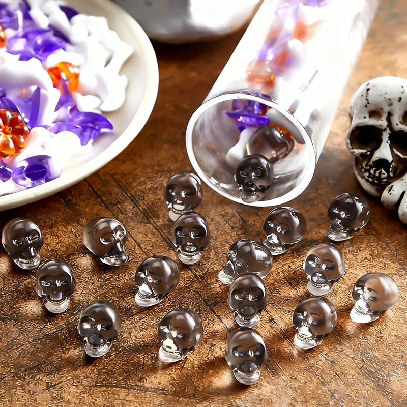 Modelo en miniatura de Halloween, 12/24/36/48 Uds., Mini adorno decorativo de calavera fantasma y calabaza, accesorio DIY, regalo de Carnaval para fiesta ZYF - imagen 4