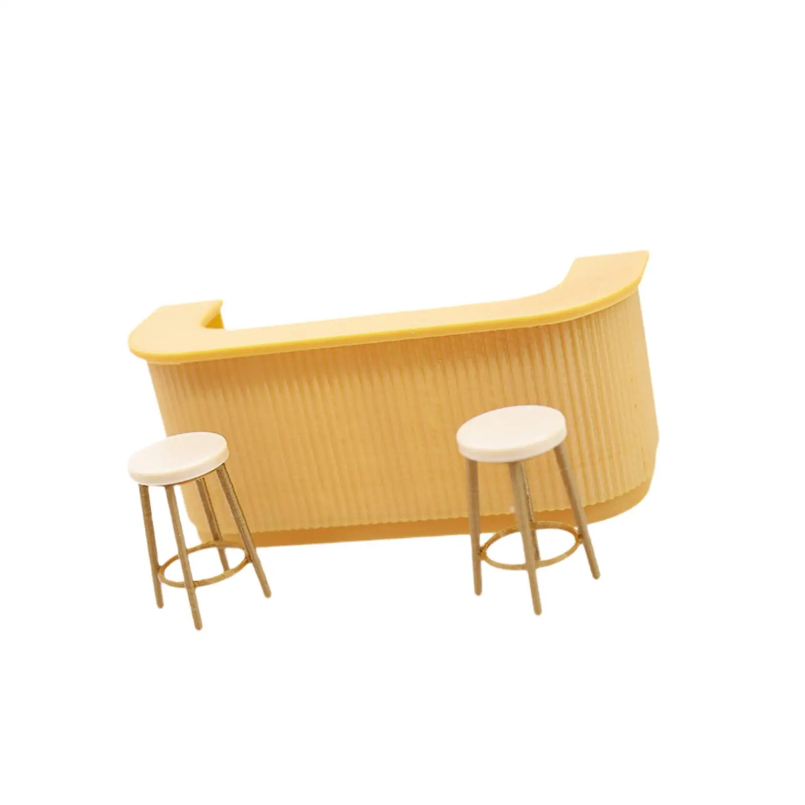 Juego de taburetes altos para mostrador de Bar en miniatura para casa de muñecas, juegos de rol, accesorios para muñecas, muebles para casa de muñecas para niñas y niños, 1/12