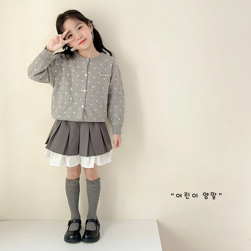 Calcetines hasta la rodilla de algodón peinado para niños, calcetines holgados Vintage con puños de burbujas para niñas, calcetines a media pantorrilla de estilo japonés sin costuras para primavera y otoño - imagen 4